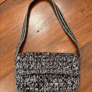 Maeve Anthropology Black and Silver Women's Evening Bag